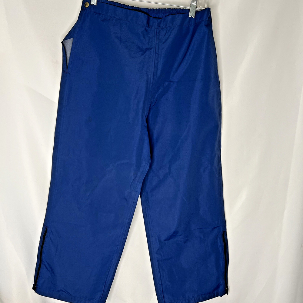 Vintage REI Gore-Tex Rain Pants Womens Large Blue Side Zip Waterproof Snow USA